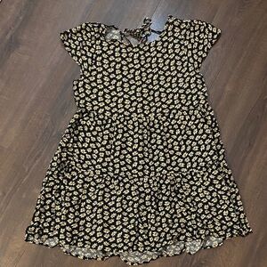 American Eagle Outfitters Black Dress with White Daisy Print